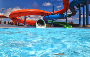 This is a picture of the Typhoon Texas Waterpark located 20 minutes from Fulshear RV Park in Fulshear, TX