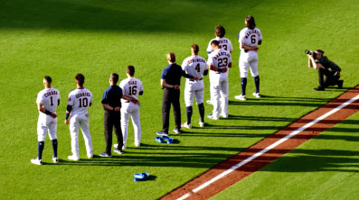 This is a picture of Minute Maid Park, home to the Houston Astros.